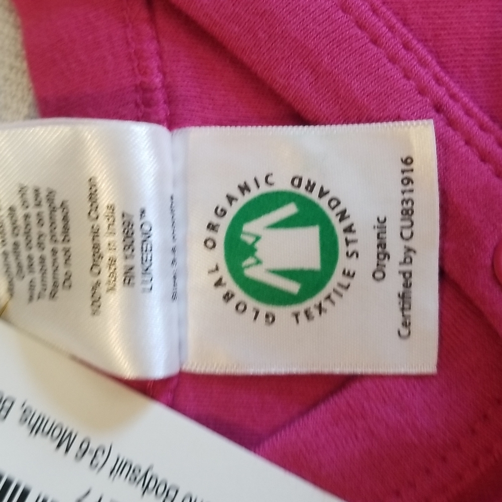 ORGANIC COTTON BABY BODY SUIT SZE 3-6 M  IN BERRY - Picture 4 of 9